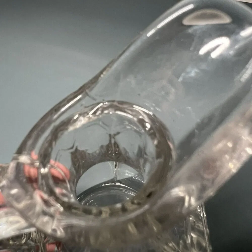 Vintage Clear Cut Glass Cruet Decanter with Stopper - AS IS